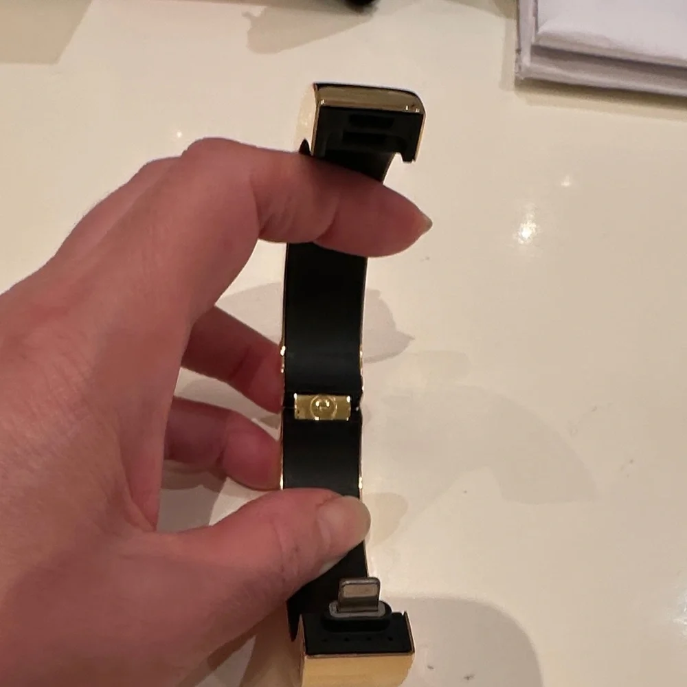 Gold charger Bracelet with initials SRF.